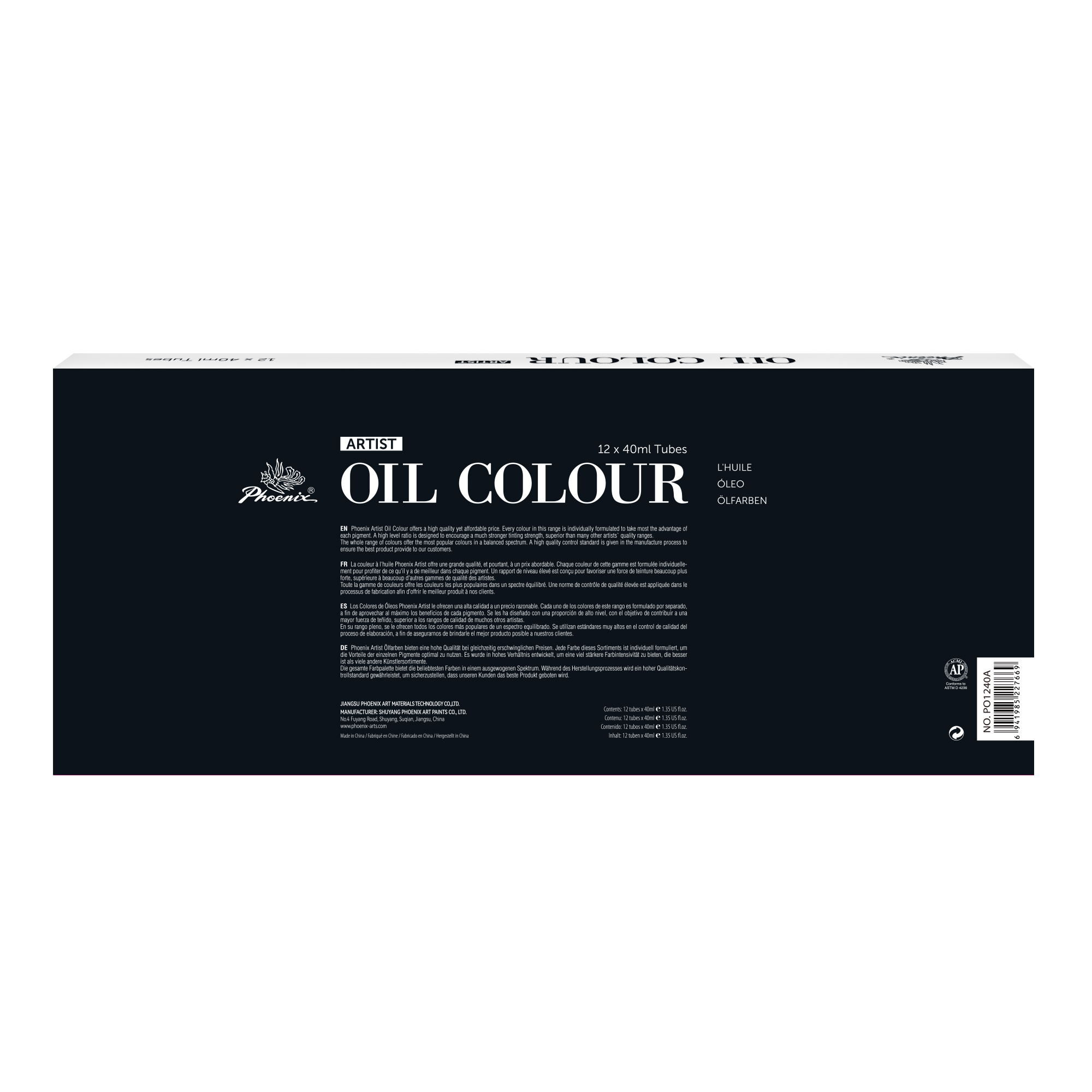 Phoenix Artist Oil Colour 12x40ml Tube Set